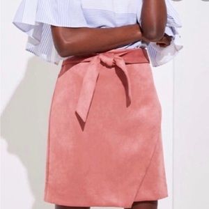 LOFT PINK SUEDE BOW SKIRT